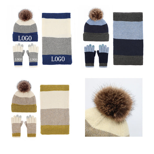 Winter Beanie Hat Scarf Gloves Set image 0