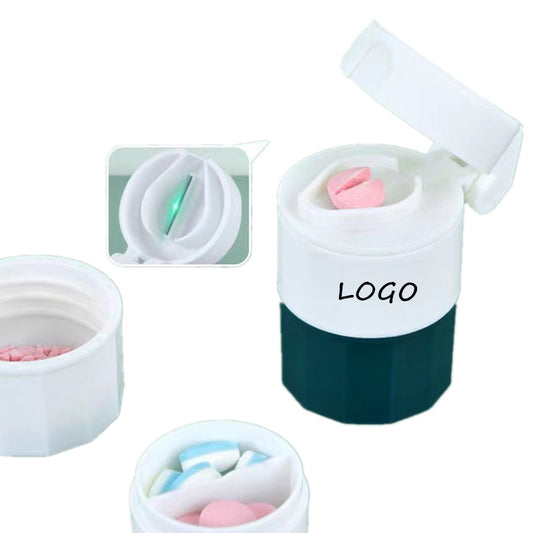 Cylindrical Plastic Pill Case Box w/Blade image 0