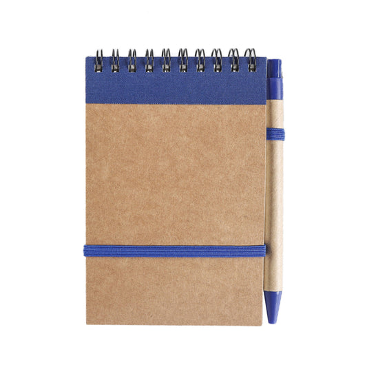 Kraft Paper Spiral Jotter Notebook With Pen image 1