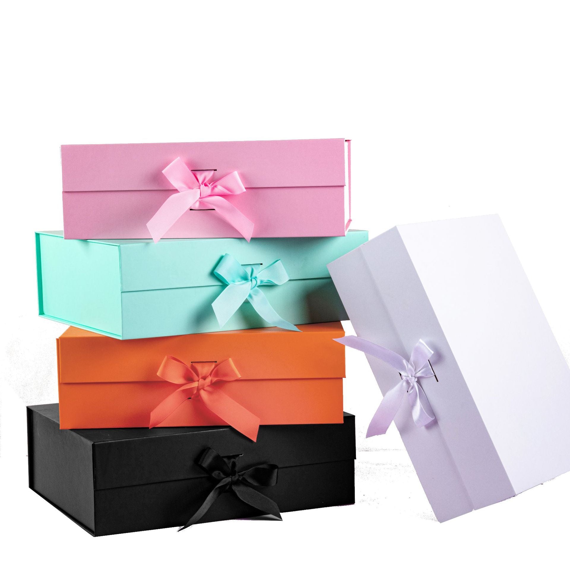 Flip-Top Folding Gift Boxes with Ribbon image 0