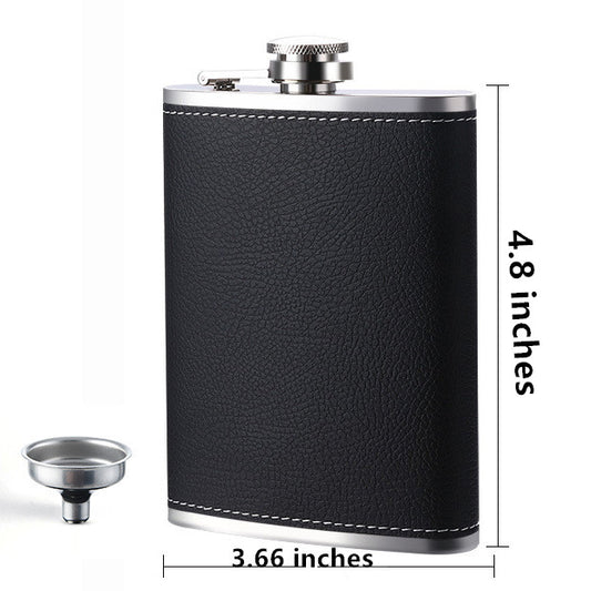 7 oz Stainless Steel Wine Pot With PU Cover Set image 1