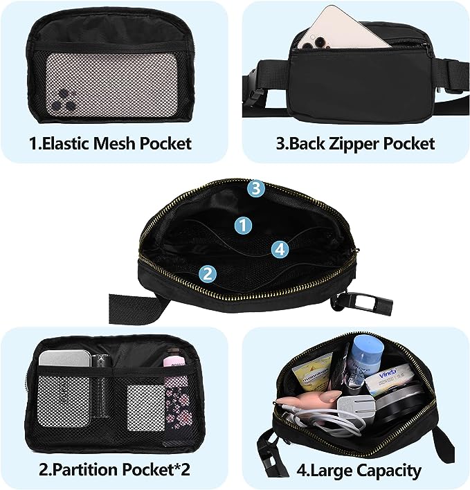 Unisex Running Waist Pack with Adjustable Strap for Sports & Travel image 1
