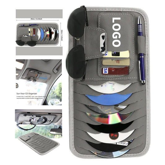 11.4" x 6.3" Pu Leather Car Universal Sun Visor Organizer Pocket Storage Pouch image 1
