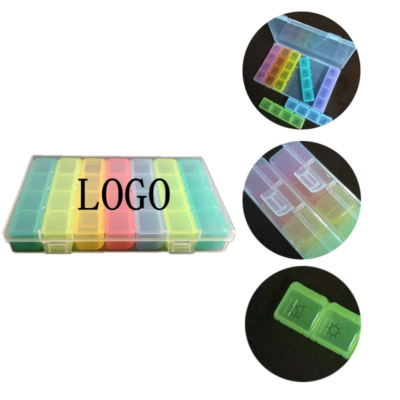 Rainbow Color Weekly 7 Day Pill Box image 0
