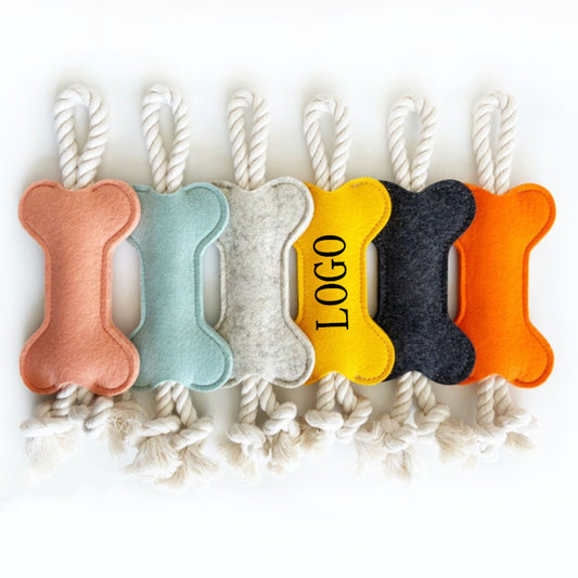 Felt Bone Shaped Chew Toy image 0