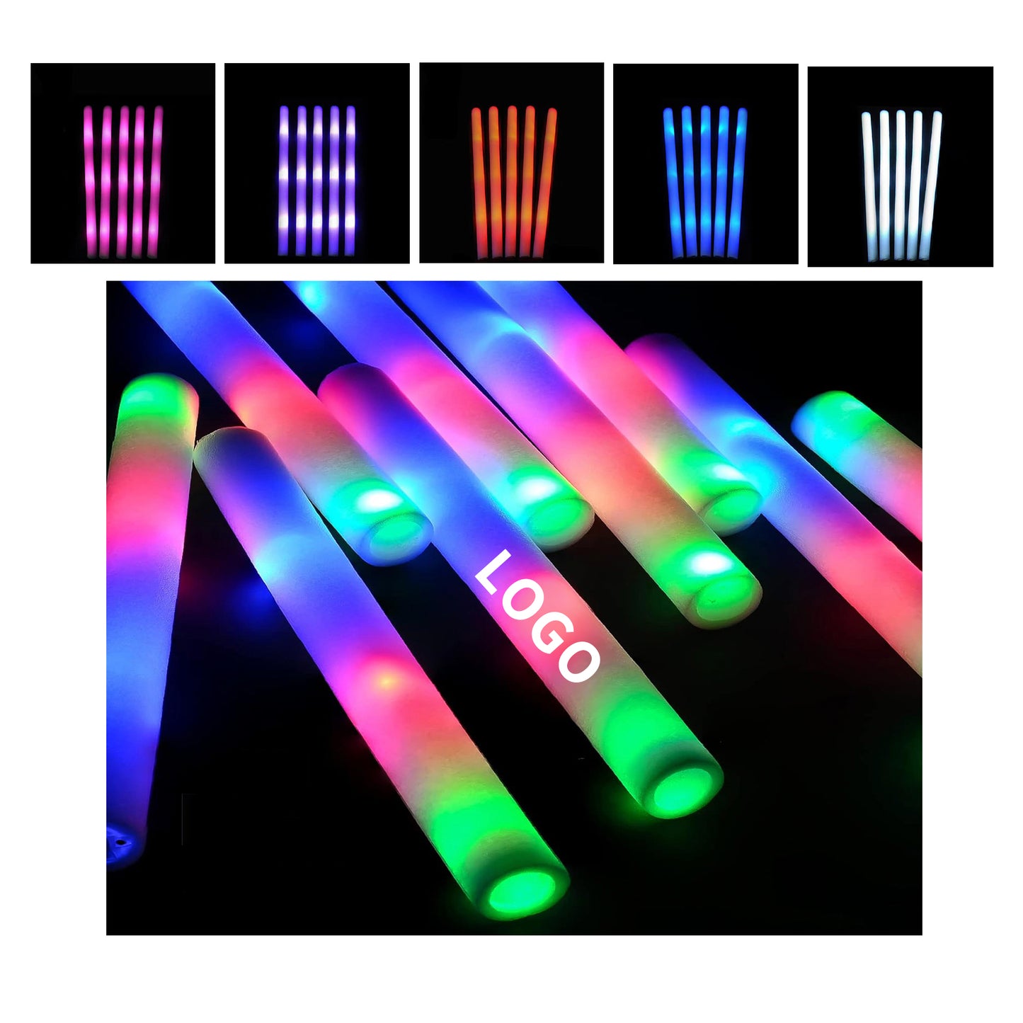 Glow In The Dark Party Supplies LED Foam Sticks Glow Baton image 1
