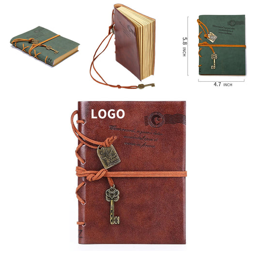 160 Sheets 320 Pages 5 Inches Blank Paper Leather Writing Journal Notebook image 0