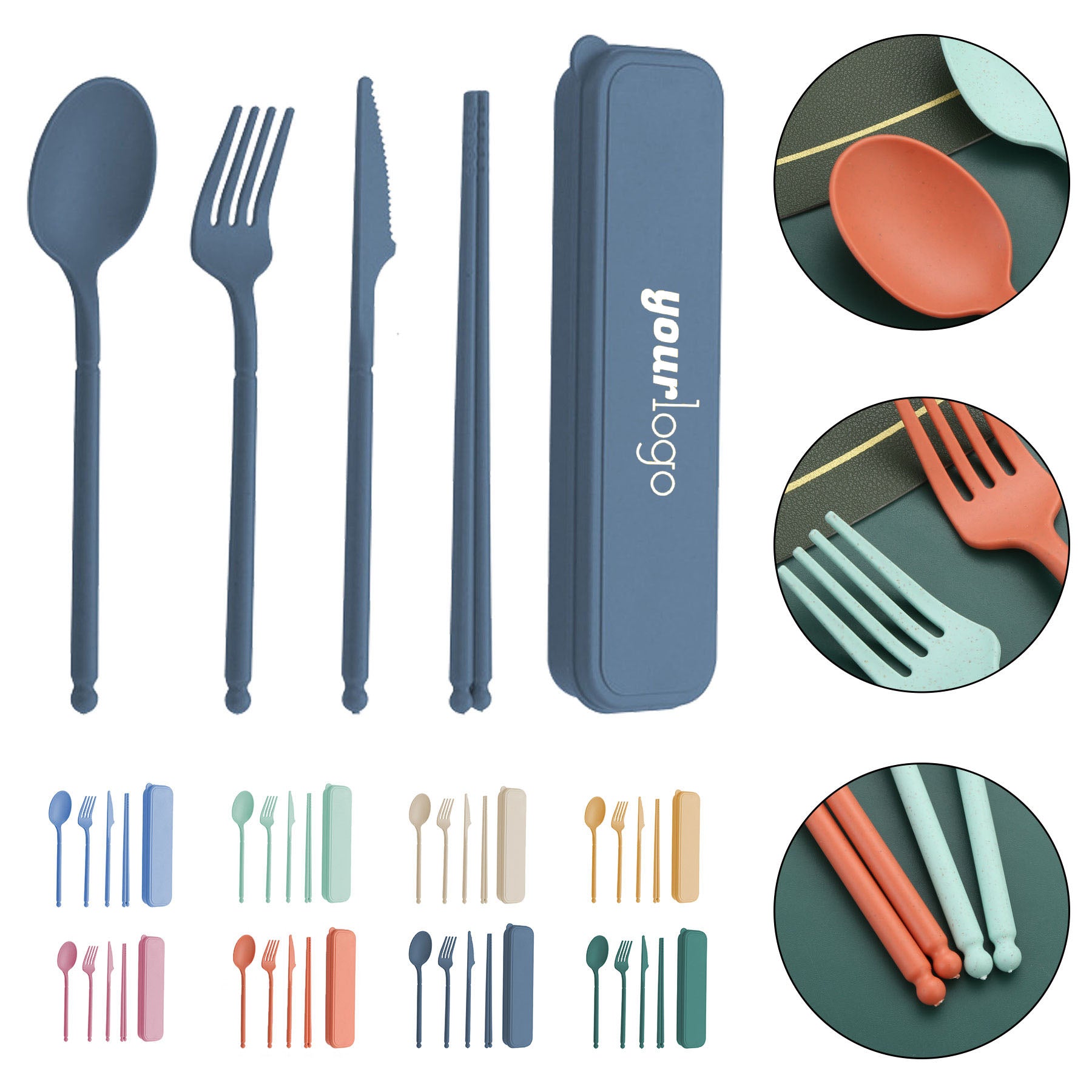 Eco-Friendly Wheat Straw Cutlery Travel Set image 0