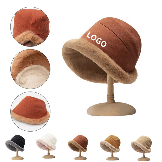 Soft-Lined Plush Bucket Hat for Winter image 0