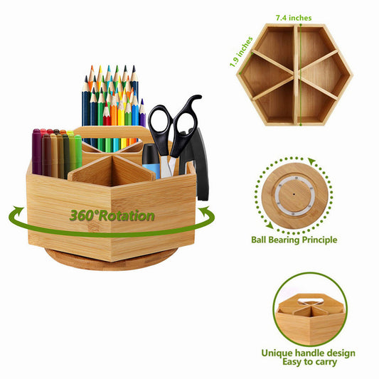 Wooden Pencil Holder Desk Organizer image 1