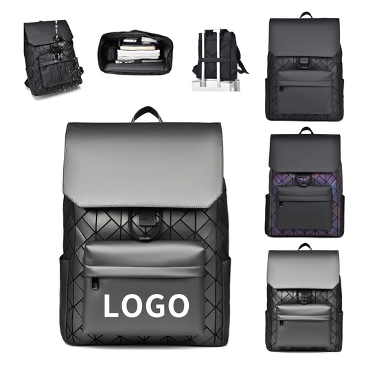 Geometric Design High-Density Nylon Backpack image 0