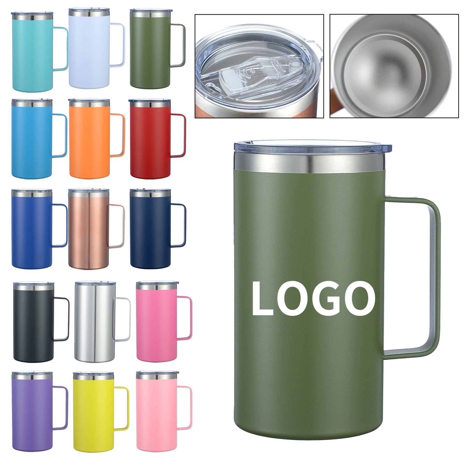 Stainless Steel Insulated Mug with Handle image 0