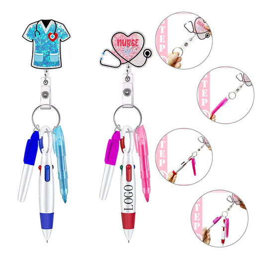 Acrylic Nurse Pen Set Medical Telescopic Scroll image 0