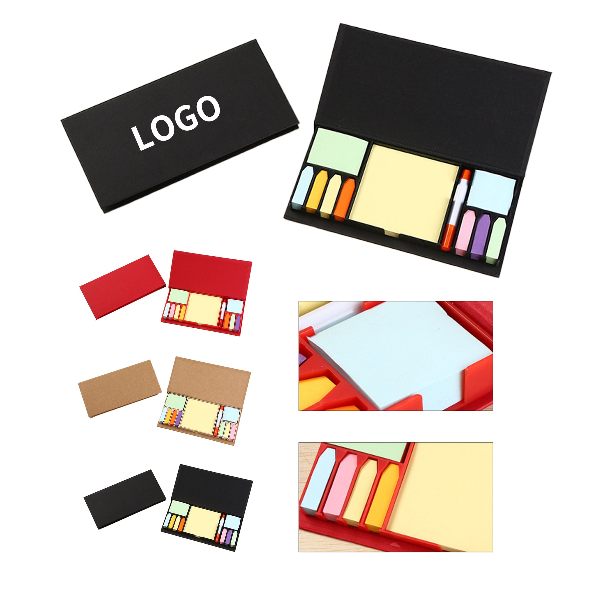 4-in-1 Sticky Note Set w/ Marker image 0