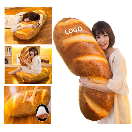39.3" 3D Simulation Bread Plush Pillow image 1