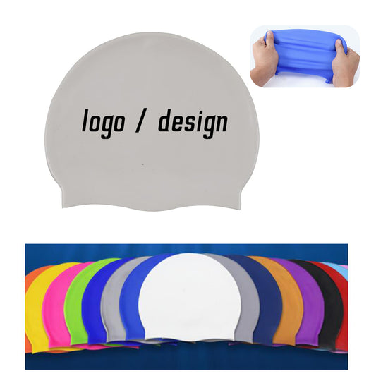 Adult / Youth Size Silicone Swim Cap image 0