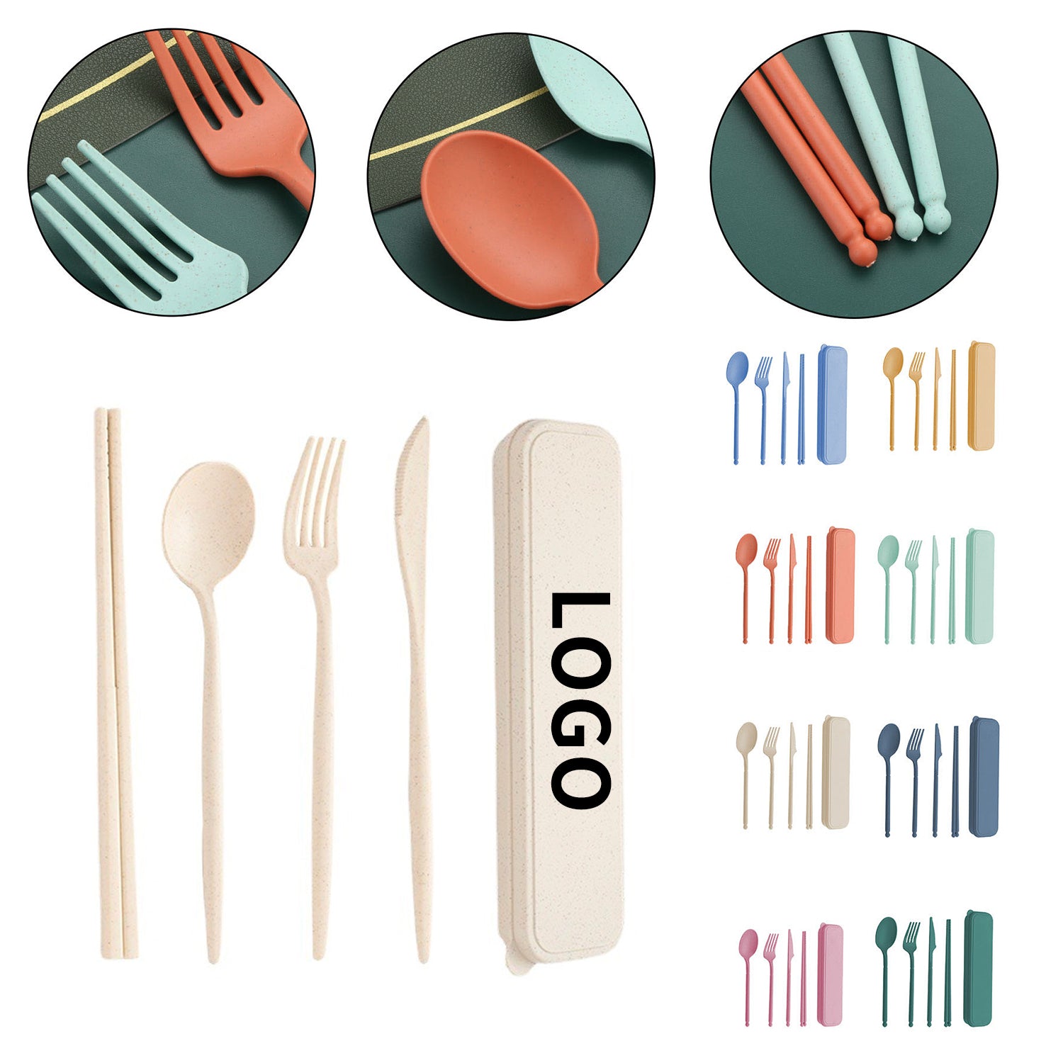Eco-Friendly Wheat Straw Cutlery Travel Set image 0