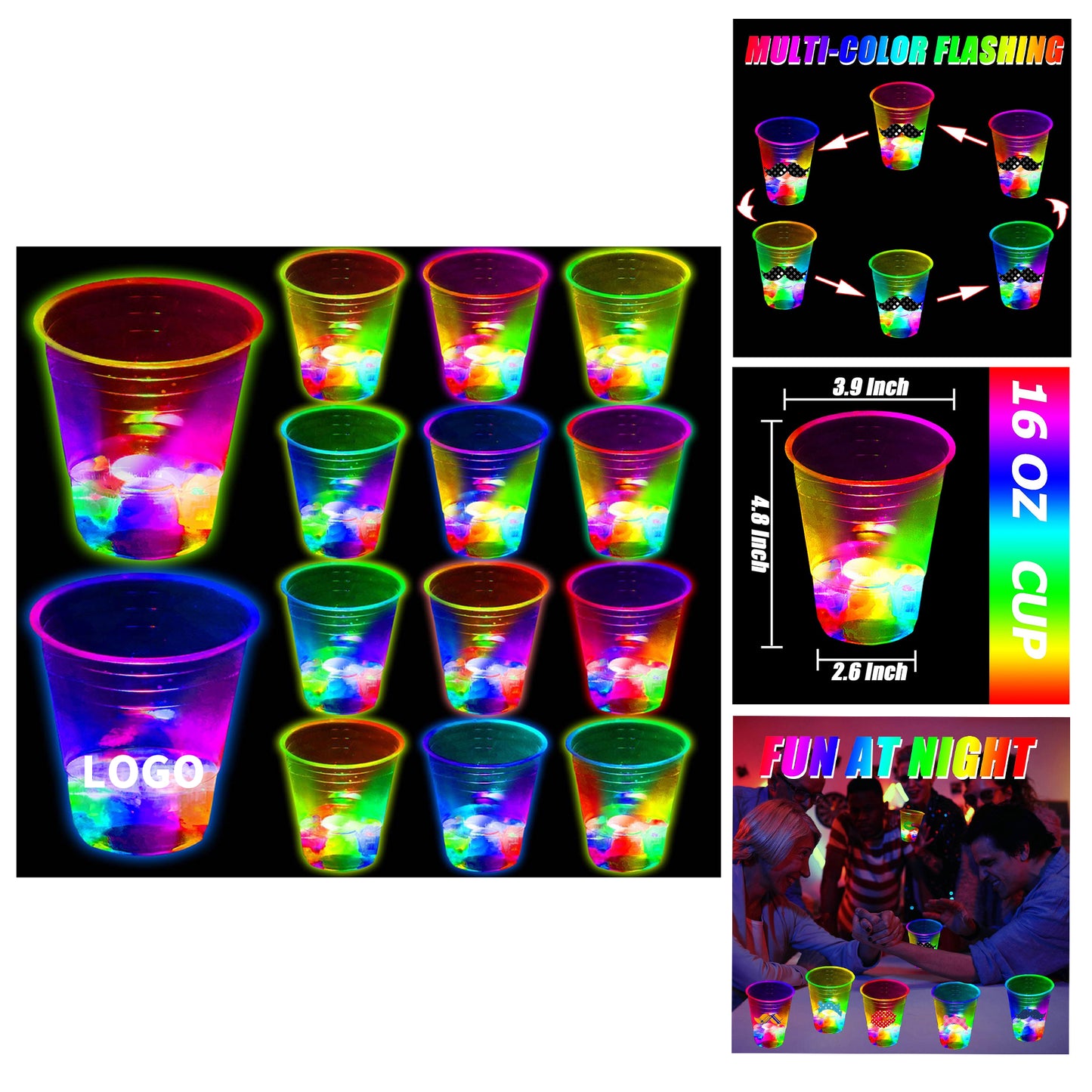 16oz Glowing Party Cup for Indoor Outdoor Party Event Fun image 0
