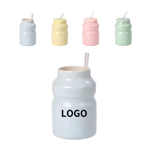 17 Oz. Ceramic Mug 500ml w/ Lid & Straw image 0