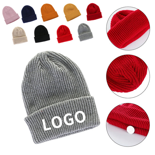 Customizable Cuffed Knit Beanie image 0