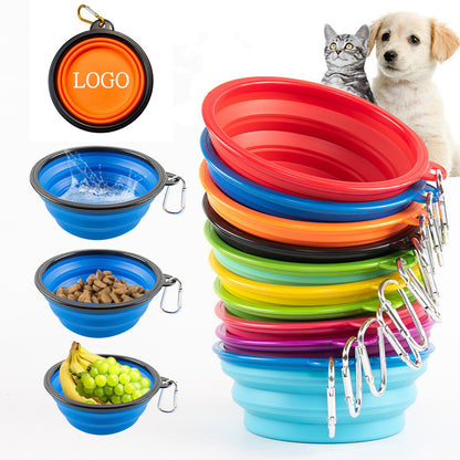Silicone Collapsible Dog Bowl Travel Portable image 0
