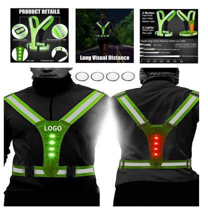 Led Reflective Running Vest Good Visibility Light Vest image 1