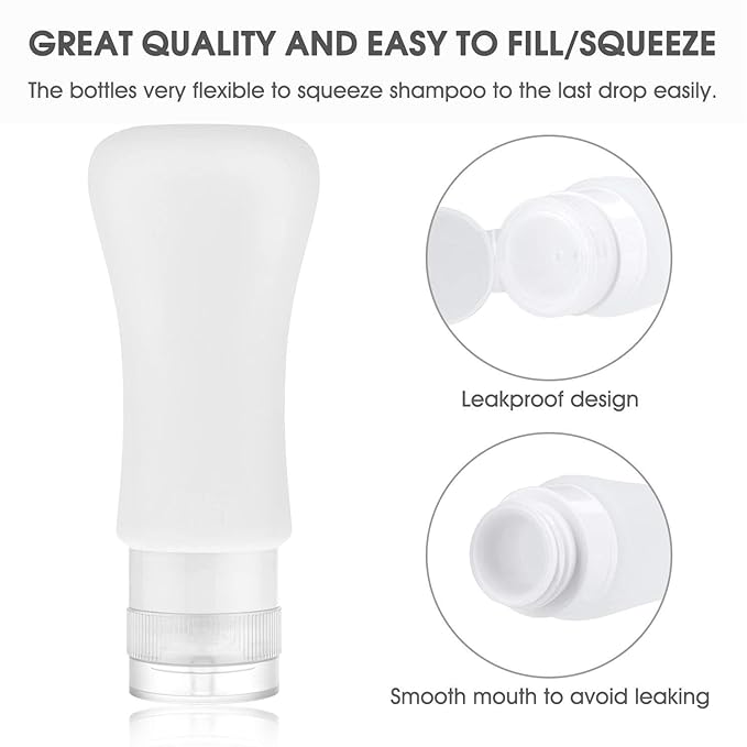 Capperza - 20-Pack Leak-Proof Travel Bottles – 3oz &amp; 2oz Silicone Toiletry Set