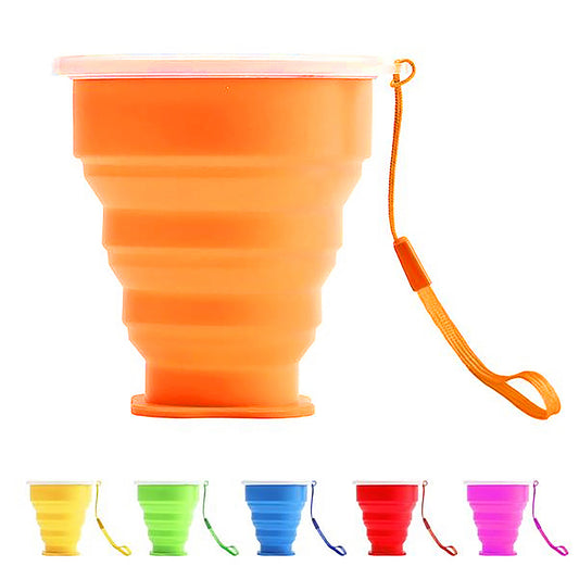 Portable Silicone Collapsible Cup for Travel with Custom Logo - Yellow