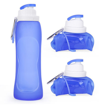 Foldable Silicone Water Bottle - Gray Black
