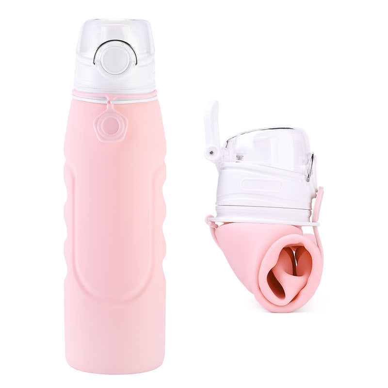 Foldable Silicone Water Bottle - Gray Black