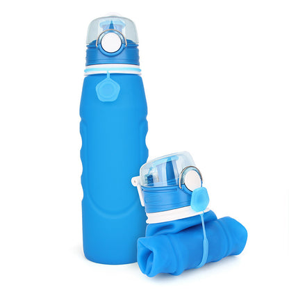 Foldable Silicone Water Bottle - Gray Black
