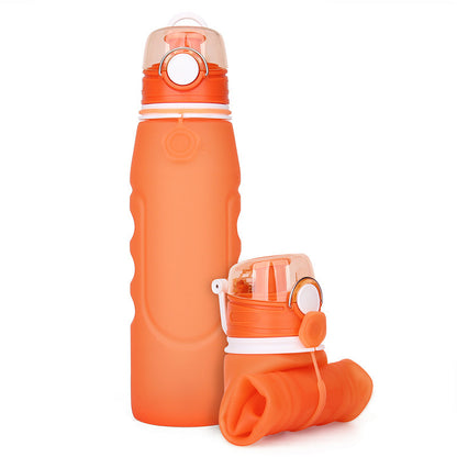 Foldable Silicone Water Bottle - Gray Black