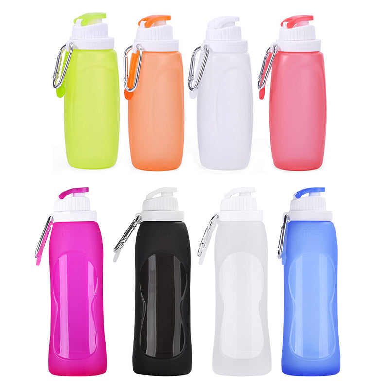 Foldable Silicone Water Bottle - Gray Black