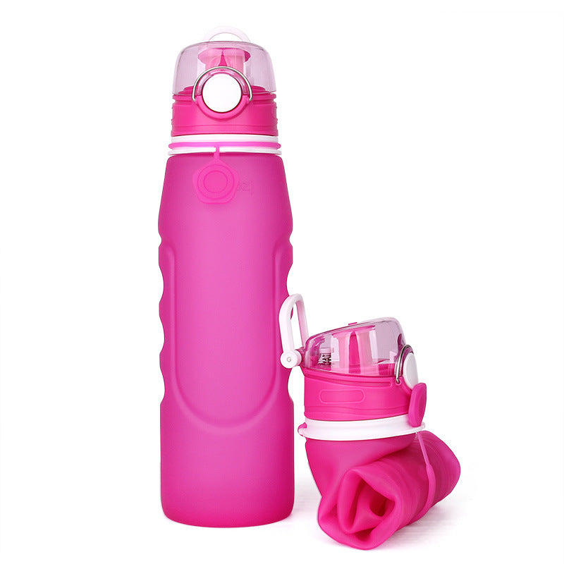 Foldable Silicone Water Bottle - Gray Black