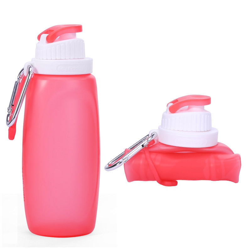Foldable Silicone Water Bottle - Gray Black