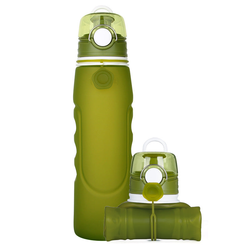 Foldable Silicone Water Bottle - Gray Black