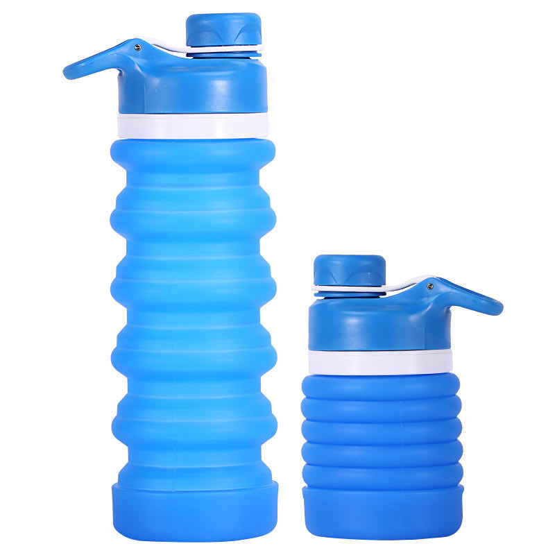 Foldable Silicone Water Bottle - Gray Black
