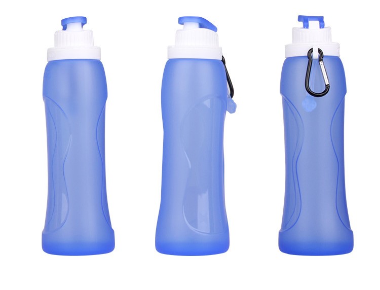 Foldable Silicone Water Bottle - Gray Black
