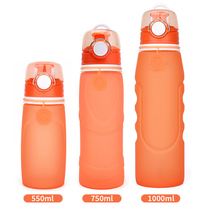 Foldable Silicone Water Bottle - Gray Black