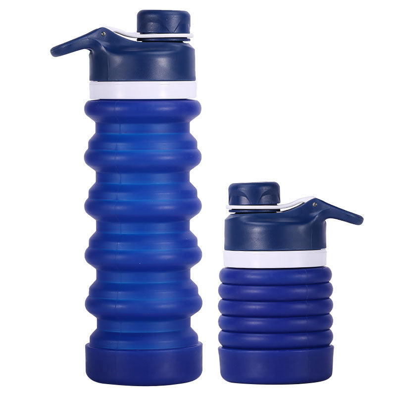 Foldable Silicone Water Bottle - Gray Black