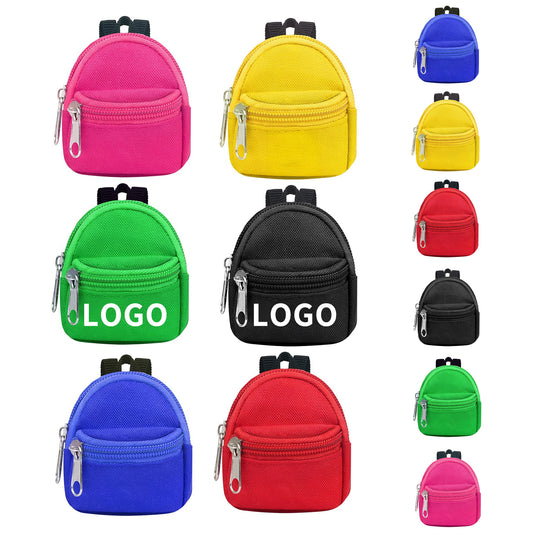 Doll Backpack Mini Zipper School Bag for Doll image 1