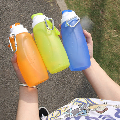 Foldable Silicone Water Bottle - Gray Black