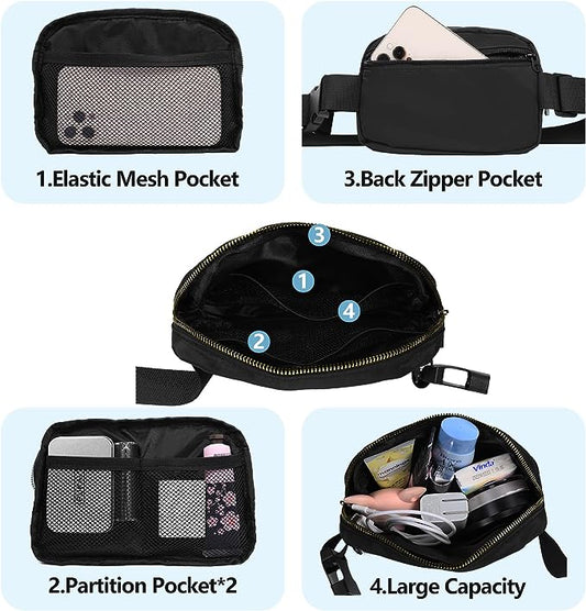 Unisex Running Waist Pack with Adjustable Strap for Sports &amp; Travel - Brown