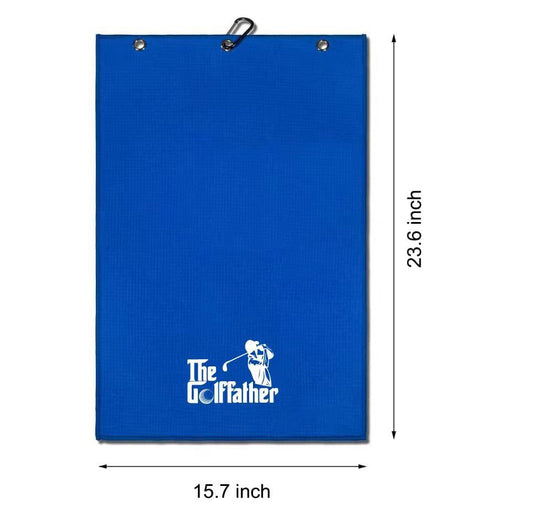 Customizable High-Detail Golf Towel with Carabiner, 15x23 inches