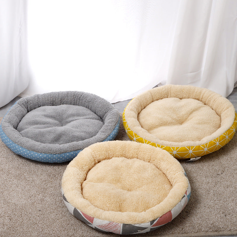 Furbelite Fluffy Round Pet Bed