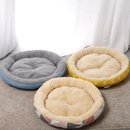 Furbelite Fluffy Round Pet Bed