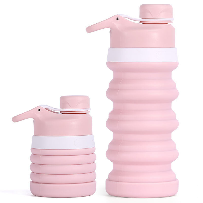 Foldable Silicone Water Bottle - Gray Black