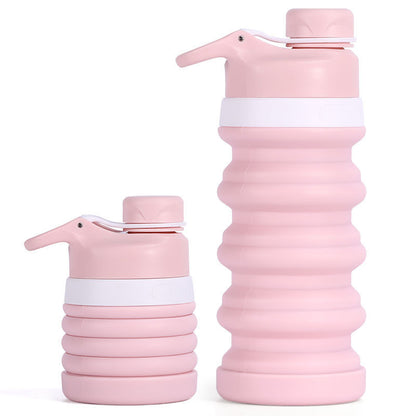 Foldable Silicone Water Bottle - Gray Black
