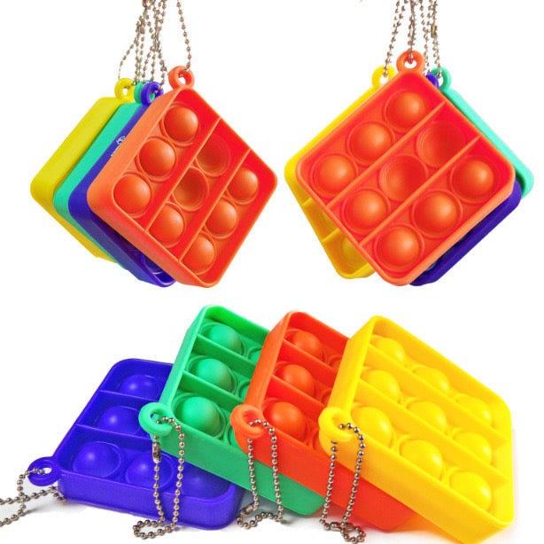 Bubble Square Shape Keychain - Colour