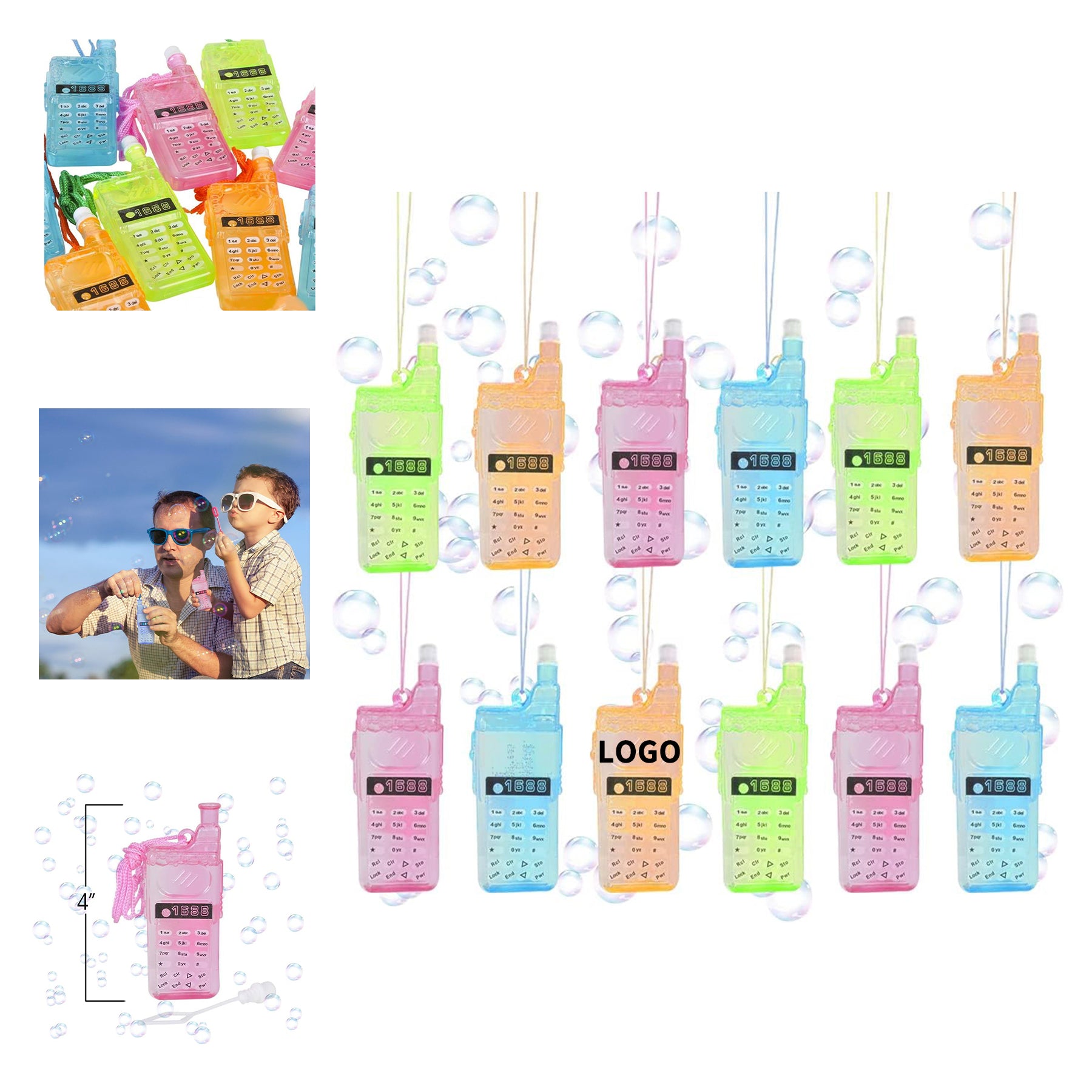 4 Inch Cell Phone Bubble Necklace with Hanging Cord image 0